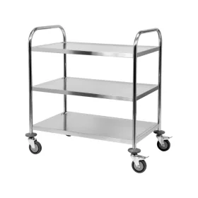   YATO Gasztro felszolgálókocsi három rozsdamentes polccal, 50 kg/polc, 860 × 530 × 950 mm (YG-09091)