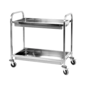   YATO Gasztro szervizkocsi két mély rozsdamentes polccal, 45 kg/polc, 950 × 500 × 950 mm (YG-09099)