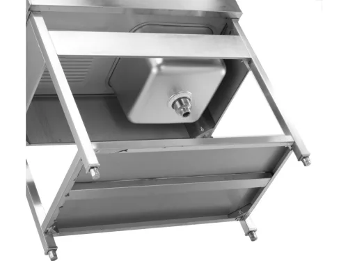 YATO Rozsdamentes inox gasztro munkaasztal mosogatóval, 1000 x 600 x 850 mm (YG-30900)