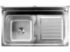 YATO Rozsdamentes inox gasztro munkaasztal mosogatóval, 1200 x 600 x 850 mm (YG-30901)