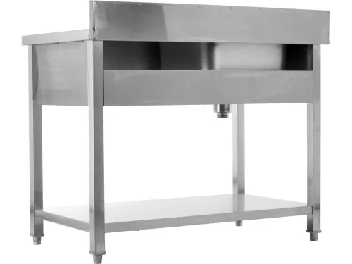 YATO Rozsdamentes inox, gasztro munkaasztal mosogatóval 1400 x 600 mm  (Jobbos kivitel) (YG-30902)