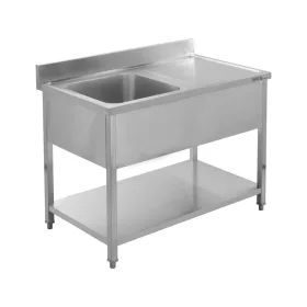   YATO Rozsdamentes inox gasztro munkaasztal mosogatóval, 1000 x 700 x 850 mm  (YG-30903)