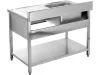 YATO Rozsdamentes inox gasztro munkaasztal mosogatóval, 1000 x 700 x 850 mm  (YG-30903)