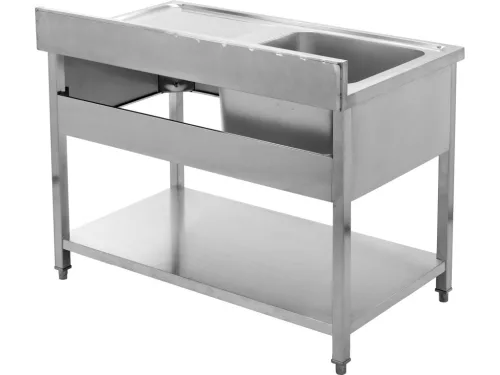 YATO Rozsdamentes inox gasztro munkaasztal mosogatóval, 1000 x 700 x 850 mm  (YG-30903)
