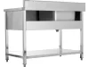 YATO Rozsdamentes inox gasztro munkaasztal mosogatóval, 1000 x 700 x 850 mm  (YG-30903)