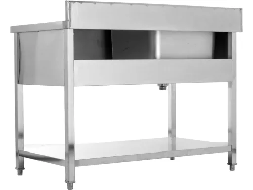 YATO Rozsdamentes inox gasztro munkaasztal mosogatóval, 1000 x 700 x 850 mm  (YG-30903)