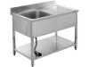 YATO Rozsdamentes inox gasztro munkaasztal mosogatóval, 1000 x 700 x 850 mm  (YG-30903)