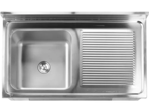 YATO Rozsdamentes inox gasztro munkaasztal mosogatóval, 1000 x 700 x 850 mm  (YG-30903)