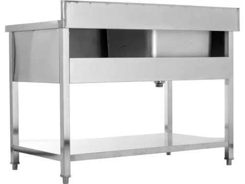YATO Rozsdamentes inox gasztro munkaasztal egyaknás mosogatóval, 1200 x 700 mm (YG-30904)