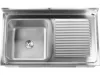 YATO Rozsdamentes inox gasztro munkaasztal egyaknás mosogatóval, 1200 x 700 mm (YG-30904)