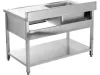 YATO Rozsdamentes inox gasztro munkaasztal mosogatóval,  1400 x 700 x 850 mm (YG-30905)