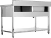 YATO Rozsdamentes inox gasztro munkaasztal mosogatóval,  1400 x 700 x 850 mm (YG-30905)