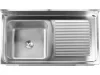 YATO Rozsdamentes inox gasztro munkaasztal mosogatóval,  1400 x 700 x 850 mm (YG-30905)