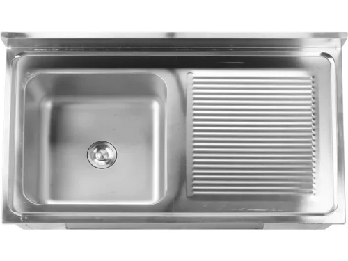 YATO Rozsdamentes inox gasztro munkaasztal mosogatóval,  1400 x 700 x 850 mm (YG-30905)