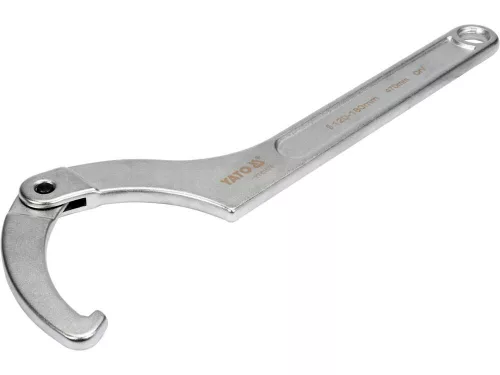 YATO Állítható csuklós körmöskulcs horonyanyákhoz, 120–180 mm, 470 mm, CrV (YT-01674)