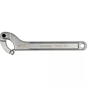   YATOÁllítható csuklós körmöskulcs horonyanyákhoz, 50–80 mm, 280 mm, CrV (YT-01677)
