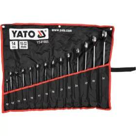   YATO Csavart szárú kombinált kulcskészlet villás és X-profilú fejjel, 10–32 mm, 14 részes (YT-01865)