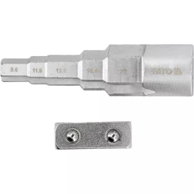   YATO Lépcsős radiátor- és szerelvénykulcs adapterrel, 1/2” meghajtás, 5 méret, 9,6–21 mm (YT-03319)