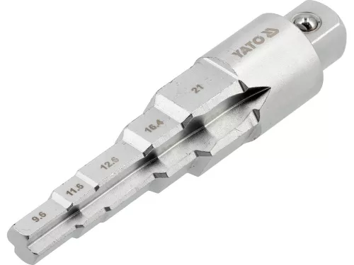 YATO Lépcsős radiátor- és szerelvénykulcs adapterrel, 1/2” meghajtás, 5 méret, 9,6–21 mm (YT-03319)