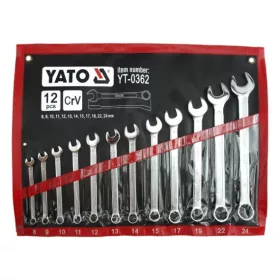   YATO Csillag-villáskulcs készlet 12 részes, 8–24 mm, 12 szögű fejjel (YT-0362)