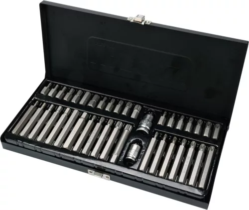 YATO Torx, Hex és Spline bitkészlet S2 acélból, 30–75 mm, 40 részes (YT-0400)