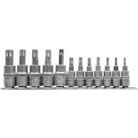   YATO Bitfejkészlet Torx profillal, 1/4” és 3/8” meghajtással, T8–T55, 12 részes (YT-04331)