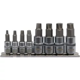  YATO Sérült IMBUSZCSAVAR KISZEDŐ DUGÓKULCS KÉSZLET 8 RÉSZES 1/4" 3/8" (YT-04580)