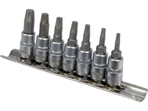 YATO Sérült TORXCSAVAR KISZEDŐ DUGÓKULCS KÉSZLET 7 RÉSZES 1/4" (YT-04581)
