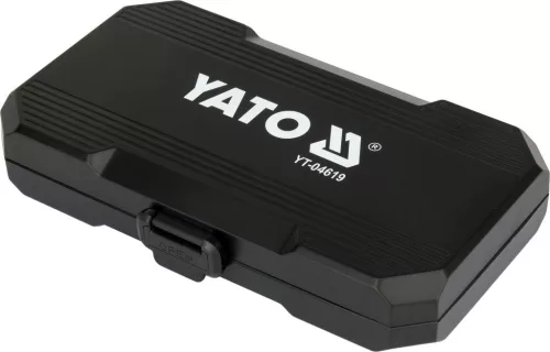 YATO Bitkészlet racsnis csavarhúzóval, 1/4”, 40 fogas, 33 részes, S2 (YT-04619)