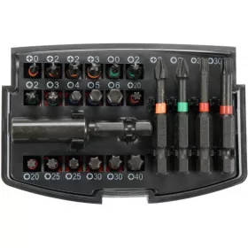   YATO Ütvecsavarozó bitkészlet 1/4” befogással, S2 acél, 23 részes (YT-04621)