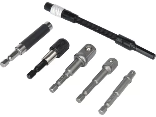 YATO Bit- és dugókulcs adapter készlet 6 részes, HEX 1/4”, flexibilis toldóval (YT-04640)