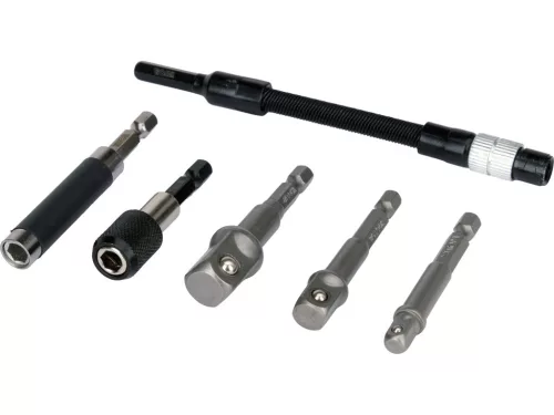 YATO Bit- és dugókulcs adapter készlet 6 részes, HEX 1/4”, flexibilis toldóval (YT-04640)