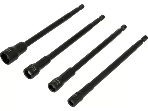 YATO Mágneses dugókulcs bit készlet 1/4”, 150 mm, 6–13 mm, 4 részes (YT-04642)