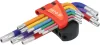 YATO Torx biztonsági kulcs készlet furatos csavarokhoz, T10–T50, 9 részes, S2 acél (YT-05637)