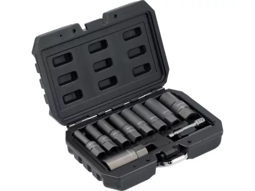 YATO Hosszú csavarkiszedő készlet 3/8” meghajtással, 6,3–19 mm, 11 részes (YT-05914)