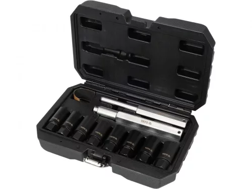 YATO GÉPI DUGÓKULCS KÉSZLET 10 RÉSZES 18-25 MM BIZTONSÁGI KERÉKCSAVAROKHOZ (YT-060302)