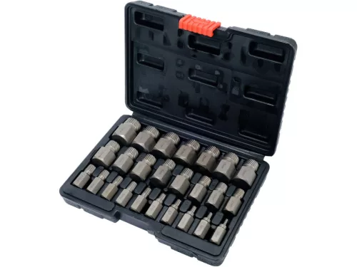 YATO Csavarkiszedő készlet sérült HEX, Torx és Spline csavarokhoz, 3–23 mm, 25 részes (YT-06034)