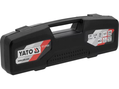 YATO NYOMATÉKKULCS 1/4" ÁLLÍTHATÓ ABLAKOS SKÁLÁVAL – 2–26 Nm (YT-07690)