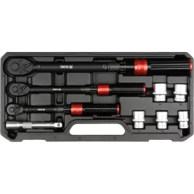   YATO Nyomatékkulcs készlet 1/4”, 3/8” és 1/2”, 2–220 Nm, 9 részes, ±3% pontosság (YT-07716)