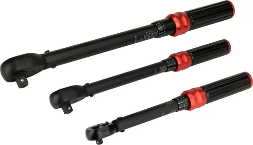 YATO Nyomatékkulcs készlet 1/4”, 3/8” és 1/2”, 2–220 Nm, 9 részes, ±3% pontosság (YT-07716)