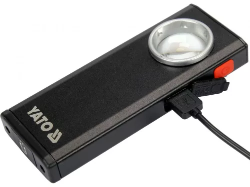 YATO Akkus LED munkalámpa powerbankkal, mágnessel és kampóval, 500 lm, 1500 mAh, IPX4 (YT-08556)