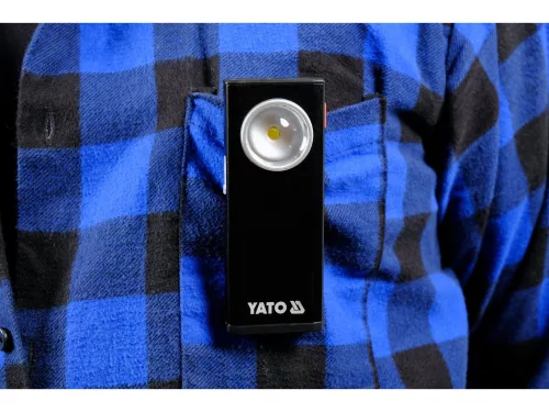 YATO Akkus LED munkalámpa powerbankkal, mágnessel és kampóval, 500 lm, 1500 mAh, IPX4 (YT-08556)