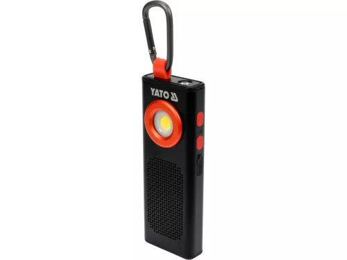 YATO AKKUMULÁTOROS LED zseblámpa, hangszóróval 500 LM, 2000 MAH (YT-08557)