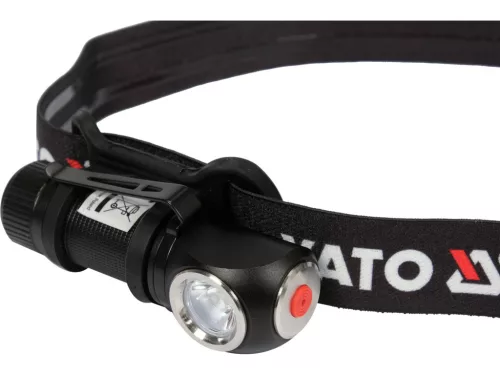 YATO Akkus LED fejlámpa levehető kézi lámpával, 350 lm, 47 m, 700 mAh, IPX4 (YT-08597)