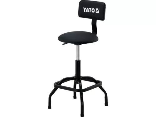 YATO Állítható műhelyszék háttámlával, 360°-ban forgatható ülőfelülettel (YT-08785)