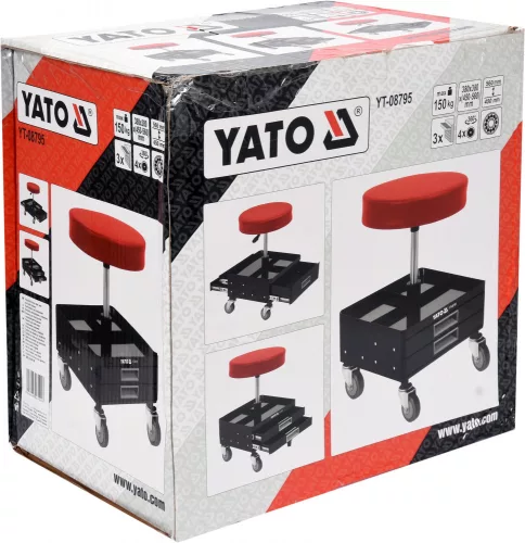 YATO Gurulós műhelyszék 3 fiókkal, állítható magassággal (YT-08795)