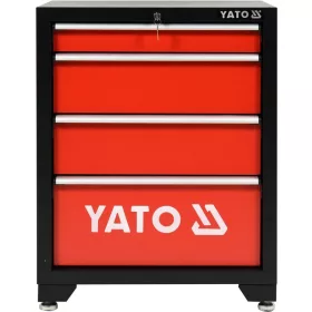   YATO Alsó műhelyszekrény 4 fiókkal, kulcsos zárással, 660 × 457 × 863 mm (YT-08933)