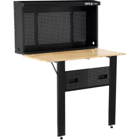   YATO Munkapad / műhelyasztal összecsukható, 120 × 60 cm, 135 kg, perforált szerszámtáblával (YT-08944)