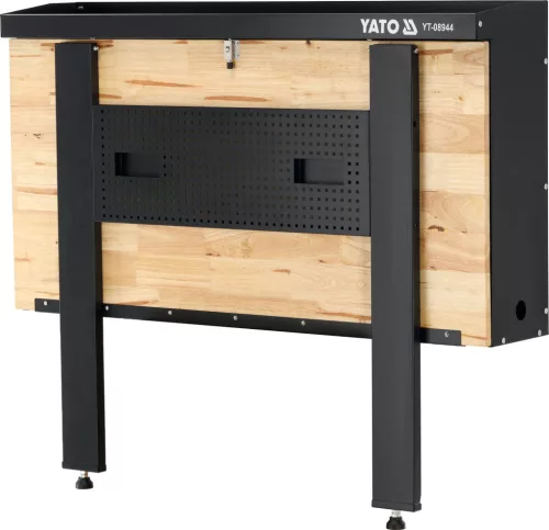 YATO Munkapad / műhelyasztal összecsukható, 120 × 60 cm, 135 kg, perforált szerszámtáblával (YT-08944)
