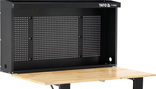YATO Munkapad / műhelyasztal összecsukható, 120 × 60 cm, 135 kg, perforált szerszámtáblával (YT-08944)